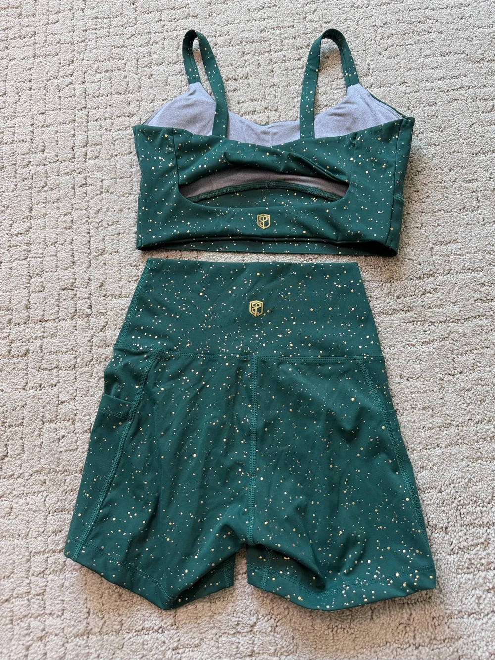 Champagne collection shorts and bra set sz small